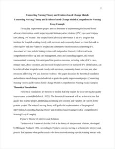 Connecting Nursing Theory and Evidence-based Change Models Comprehensive Nursing Essay Example – page 2