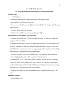 Case Study Martha Krauntz Comprehensive Nursing Paper Sample – page 2