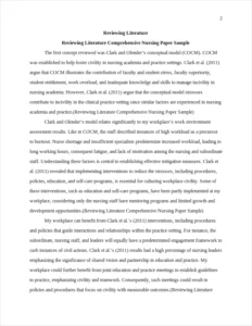 Reviewing Literature Comprehensive Nursing Paper Sample – page 2