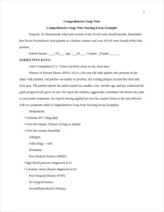 Comprehensive Soap Note Nursing Essay Example – page 2