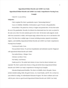 Oppositional Defiant Disorder and ADHD Case Study Comprehensive Nursing Essay Example – page 2