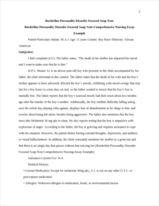 Borderline Personality Disorder Focused Soap Note Comprehensive Nursing Essay Example – page 2