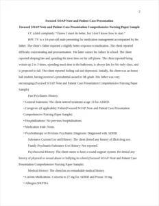 Focused SOAP Note and Patient Case Presentation Comprehensive Nursing Paper Sample – page 2