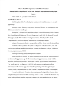 Shadow Health Comprehensive SOAP Note Template Comprehensive Nursing Paper Sample – page 2