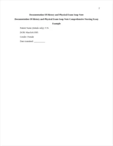 Documentation Of History and Physical Exam Soap Note Comprehensive Nursing Essay Example – page 2