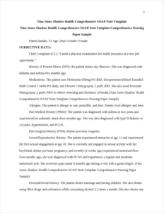 Tina Jones Shadow Health Comprehensive SOAP Note Template Comprehensive Nursing Paper Sample – page 2