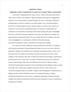 Application Analysis Comprehensive Nursing Essay Example – page 2