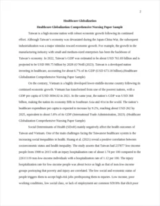 Healthcare Globalization Comprehensive Nursing Paper Sample – page 2
