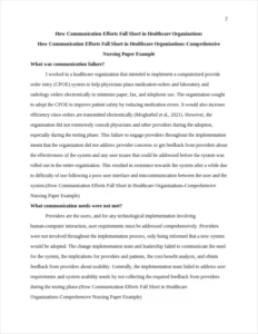 How Communication Efforts Fall Short in Healthcare Organizations-Comprehensive Nursing Paper Example – page 2