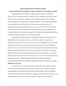 Organizational Behavior in Healthcare Settings Comprehensive Nursing Paper Example – page 2