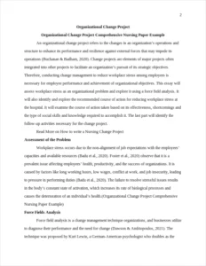 Organizational Change Project Comprehensive Nursing Paper Example – page 2