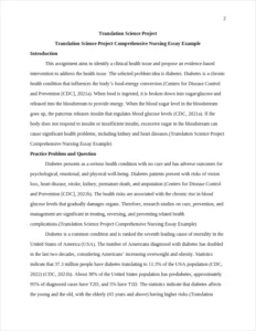 Translation Science Project Comprehensive Nursing Essay Example – page 2