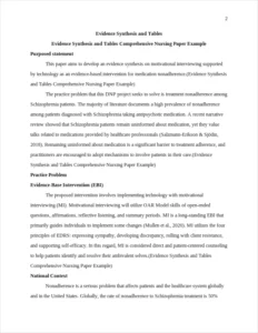 Evidence Synthesis and Tables Comprehensive Nursing Paper Example – page 2