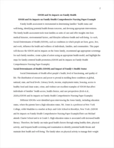 SDOH and Its impacts on Family Health Comprehensive Nursing Paper Example – page 2
