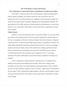 BIG GEMS Report-Coronary Heart Disease Comprehensive Nursing Essay Example – page 2