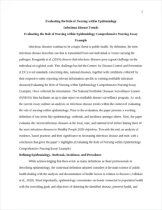 Evaluating the Role of Nursing within Epidemiology Comprehensive Nursing Essay Example – page 2