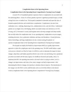 Complication Rates in the Operating Room Comprehensive Nursing Essay Example – page 2
