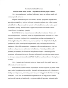 Essential Public Health Services Comprehensive Nursing Paper Example – page 2