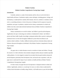 Pediatric Nutrition Comprehensive Nursing Paper Sample – page 2