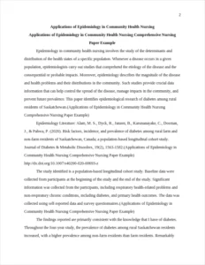 Applications of Epidemiology in Community Health Nursing Comprehensive Nursing Paper Example – page 2