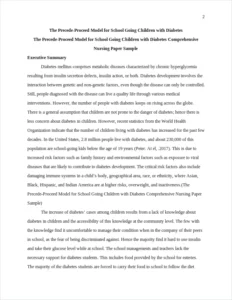 The Precede-Proceed Model for School Going Children with Diabetes Comprehensive Nursing Paper Sample – page 2