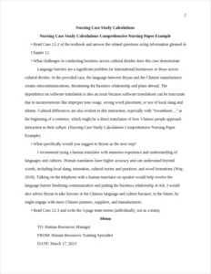 Nursing Case Study Calculations Comprehensive Nursing Paper Example – page 2