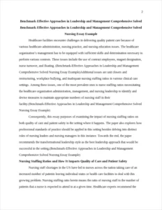 Benchmark-Effective Approaches in Leadership and Management Comprehensive Solved Nursing Essay Example – page 2
