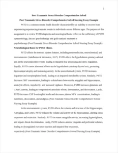 Post-Traumatic Stress Disorder Comprehensive Solved Nursing Essay Example – page 2