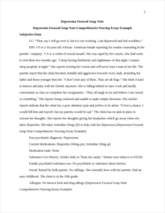 Depression Focused Soap Note Comprehensive Nursing Essay Example – page 2