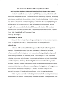 Self-Assessment of Clinical Skills Comprehensive Solved Nursing Paper Example – page 2