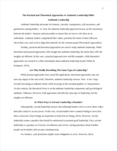 Authentic Leadership – page 2