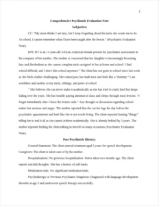Psychiatric Evaluation Note – page 2