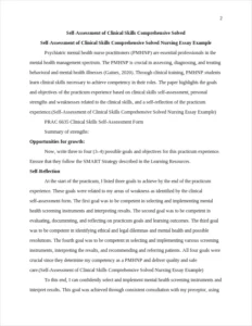 Self-Assessment of Clinical Skills Comprehensive Solved Nursing Essay Example – page 2