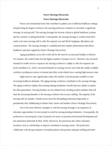Nurse Shortage Discussion – page 2