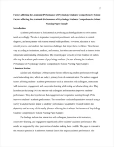 Factors affecting the Academic Performance of Psychology Students Comprehensive Solved Nursing Paper Sample – page 2