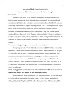 International Trade Comprehensive Solved Essay Example – page 2