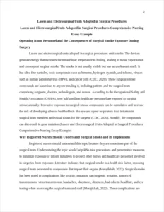 Lasers and Electrosurgical Units Adopted in Surgical Procedures Comprehensive Nursing Essay Example – page 2