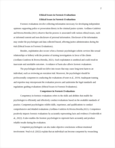 Ethical Issues in Forensic Evaluations – page 2