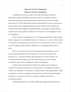 Diagnostic Criteria for Schizophrenia – page 2