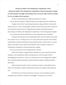Therapy for Patients with Schizophrenia Comprehensive Solved Nursing Paper Example – page 2