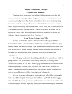 Analyzing Group Therapy Techniques – page 2