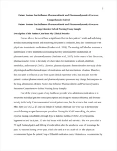 Patient Factors that Influence Pharmacokinetic and Pharmacodynamics Processes Comprehensive Solved Nursing Essay Sample – page 2