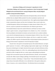Interaction of Biology and Environment Comprehensive Solved Nursing Paper Example – page 2