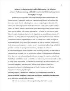 Advanced Psychopharmacology and Health Promotion Unit Reflection Comprehensive Nursing Paper Example – page 2