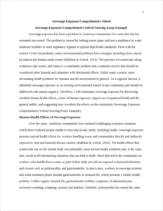 Sewerage Exposure Comprehensive Solved Nursing Essay Example – page 2