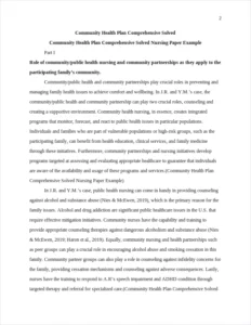 Community Health Plan Comprehensive Solved Nursing Paper Example – page 2