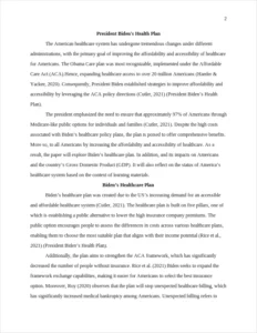President Biden's Health Plan – page 2