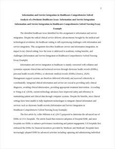 Information and Service Integration in Healthcare-Comprehensive Solved Nursing Essay Example – page 2