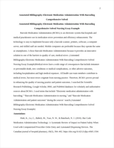 Annotated Bibliography-Electronic Medication Administration With Barcoding Comprehensive Solved Nursing Essay Example – page 2