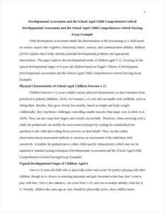 Developmental Assessment and the School-Aged Child Comprehensive Solved Nursing Essay Example – page 2